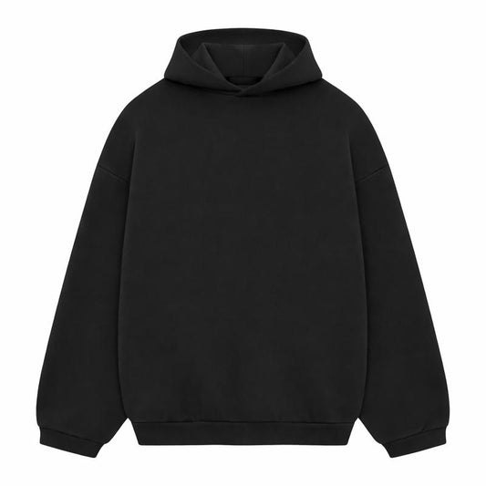 Premium Oversized Graphic Hoodie in Jet Black – High-Density Long Sleeve Pullover – Comfortable Men’s Casual Outdoor Wear – Relaxed Fit, Heavyweight Cotton Blend