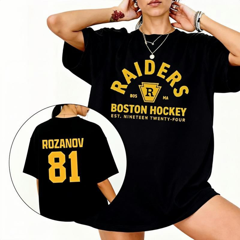 Heated Rivalry Inspired Hockey Tee: Ilya Rozanov #81 & Shane Hollander – Boston Raiders Fan Apparel – Soft Unisex T-Shirt, Printed in USA