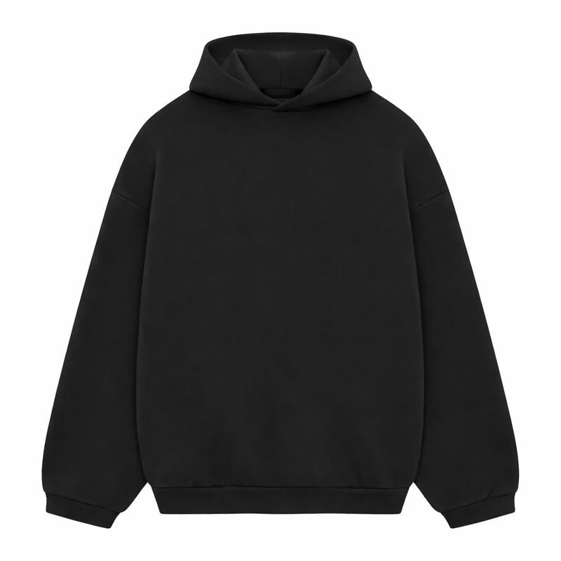 Premium Oversized Graphic Hoodie in Jet Black – High-Density Long Sleeve Pullover – Comfortable Men’s Casual Outdoor Wear – Relaxed Fit, Heavyweight Cotton Blend