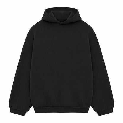Premium Oversized Graphic Hoodie in Jet Black – High-Density Long Sleeve Pullover – Comfortable Men’s Casual Outdoor Wear – Relaxed Fit, Heavyweight Cotton Blend