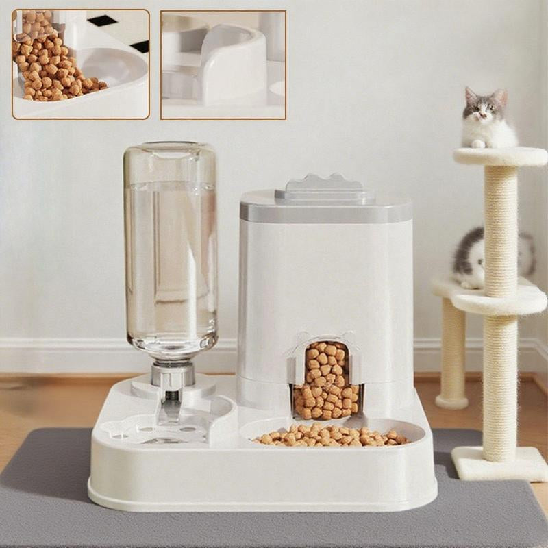 Eco-Friendly Automatic Gravity Pet Diner: One-Piece Food & Water Dispenser for Dogs & Cats – No Electricity Needed – Stylish, Self-Sourcing Feeding Station