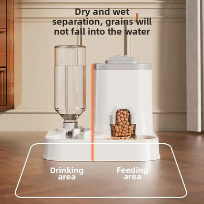 Eco-Friendly Automatic Gravity Pet Diner: One-Piece Food & Water Dispenser for Dogs & Cats – No Electricity Needed – Stylish, Self-Sourcing Feeding Station